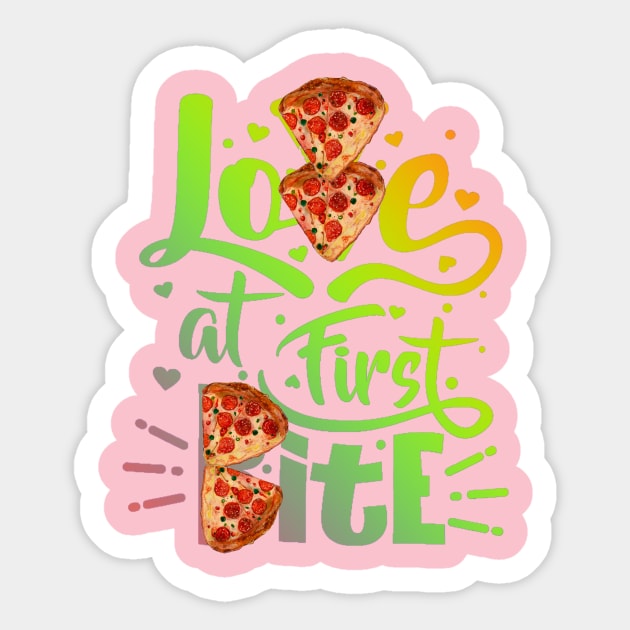 Love bite pizza Sticker by LuluCybril